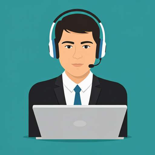 IT-Techniker erklärt Lösung am Bildschirm